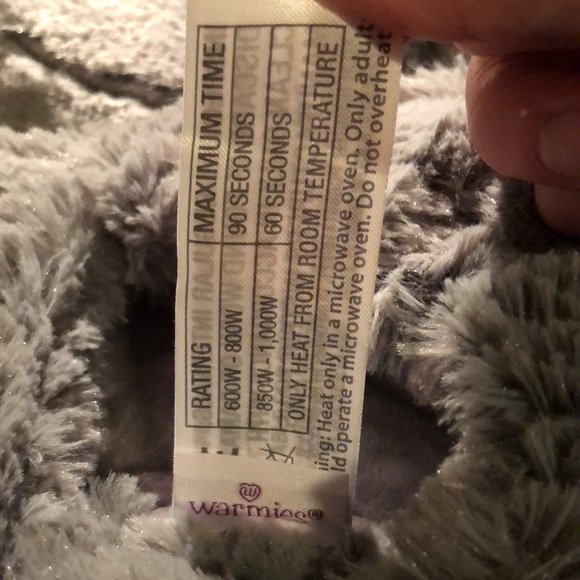 Grey “Warmies” brand slippers, heatable, weighted & fuzzy -size 8-10 NWOT - Picture 6 of 12